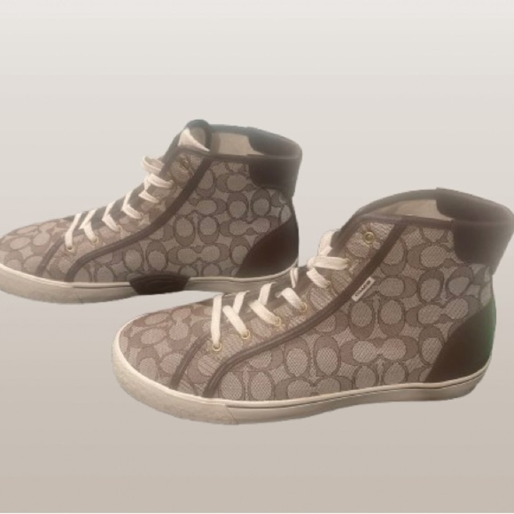 COACH Men brown hightops 13.5 - Picture 2 of 6
